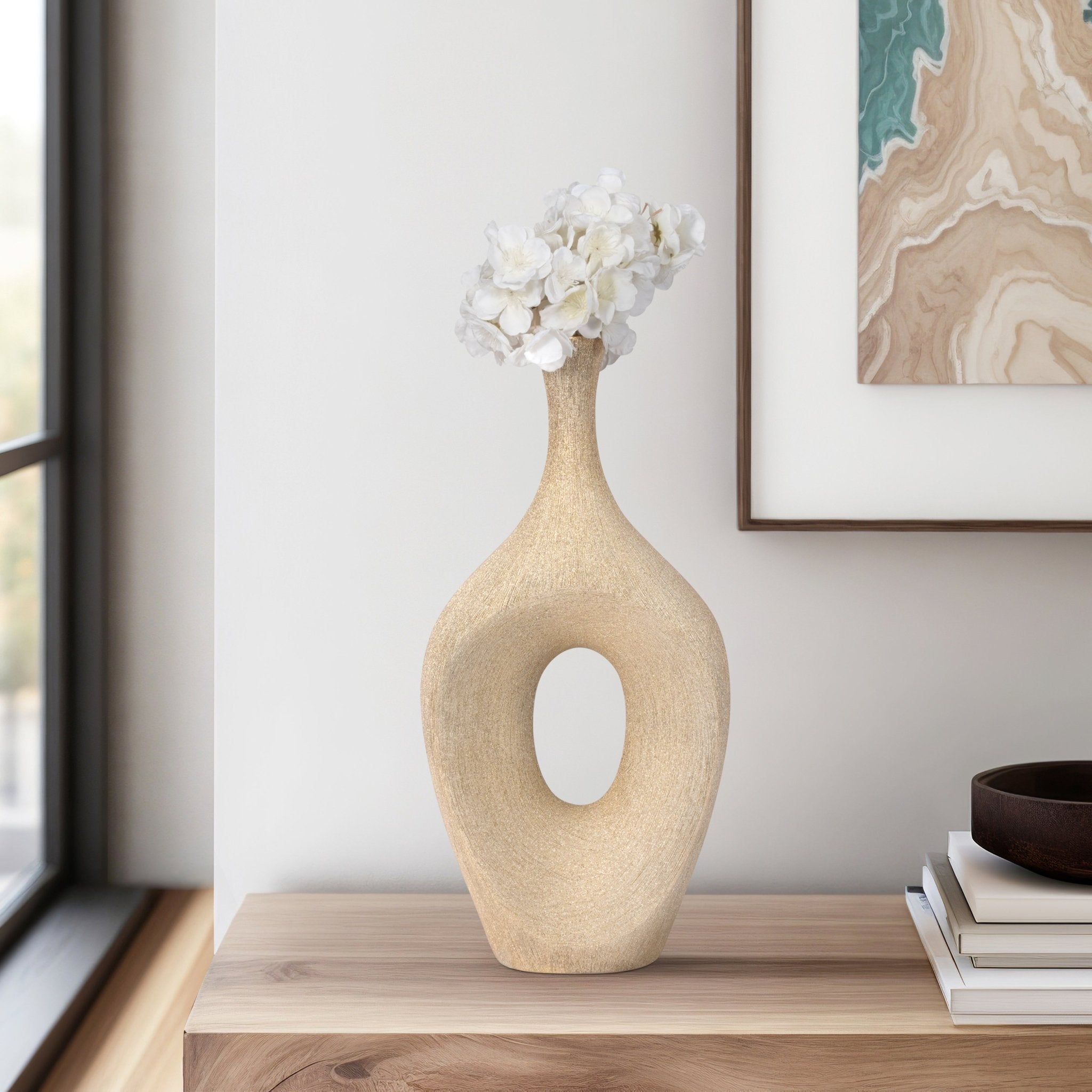 CER, 19" BEADED OPEN CUT VASE, CHAMP Vases and Jars| Sagebrook Home
