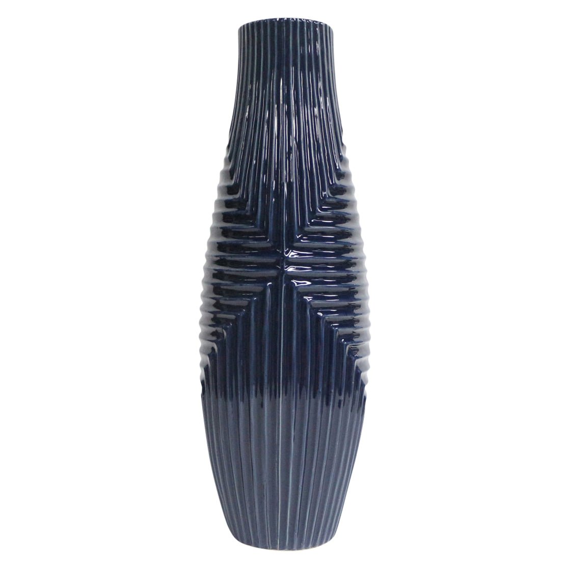 CER, 20" TRIBAL VASE, NAVY BLUE Vases and Jars| Sagebrook Home