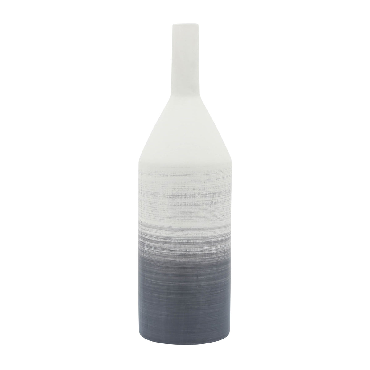 Cer, 22"H Matte 2 Tone Bottle Vase, Gray Vases and Jars| Sagebrook Home