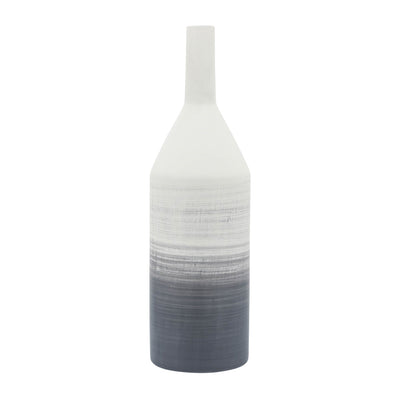 Cer, 22"H Matte 2 Tone Bottle Vase, Gray - Al Rugaib Furniture