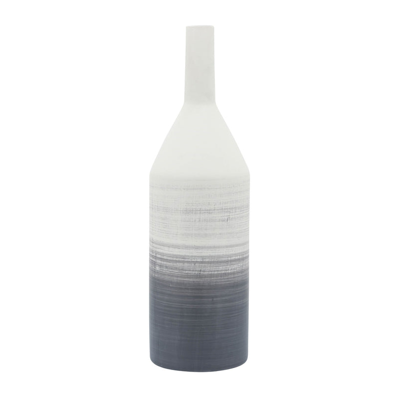 Cer, 22"H Matte 2 Tone Bottle Vase, Gray - Al Rugaib Furniture