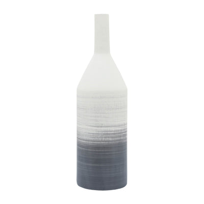Cer, 22"H Matte 2 Tone Bottle Vase, Gray - Al Rugaib Furniture