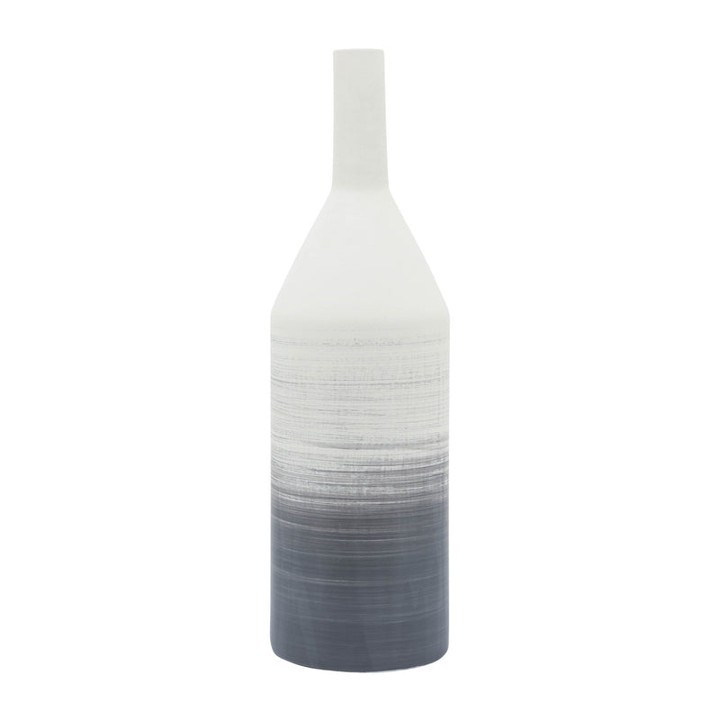 Cer, 22"H Matte 2 Tone Bottle Vase, Gray - Al Rugaib Furniture