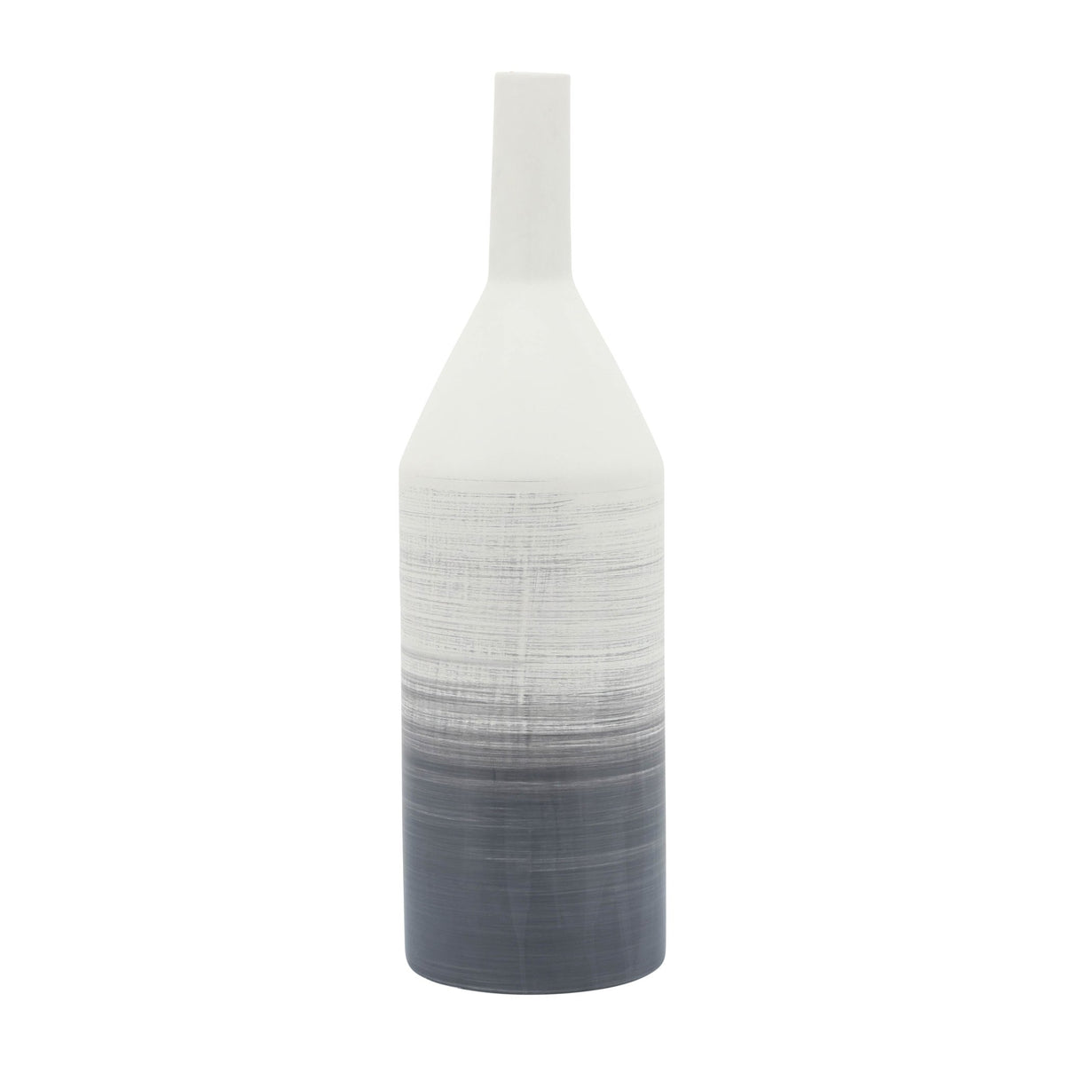 Cer, 22"H Matte 2 Tone Bottle Vase, Gray Vases and Jars| Sagebrook Home