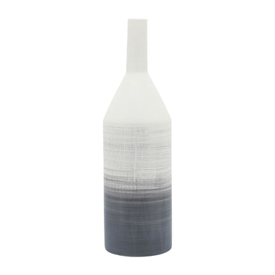 Cer, 22"H Matte 2 Tone Bottle Vase, Gray - Al Rugaib Furniture