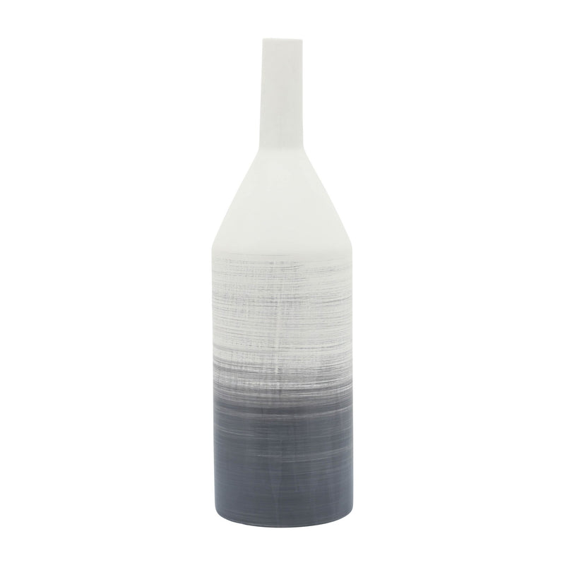 Cer, 22"H Matte 2 Tone Bottle Vase, Gray - Al Rugaib Furniture