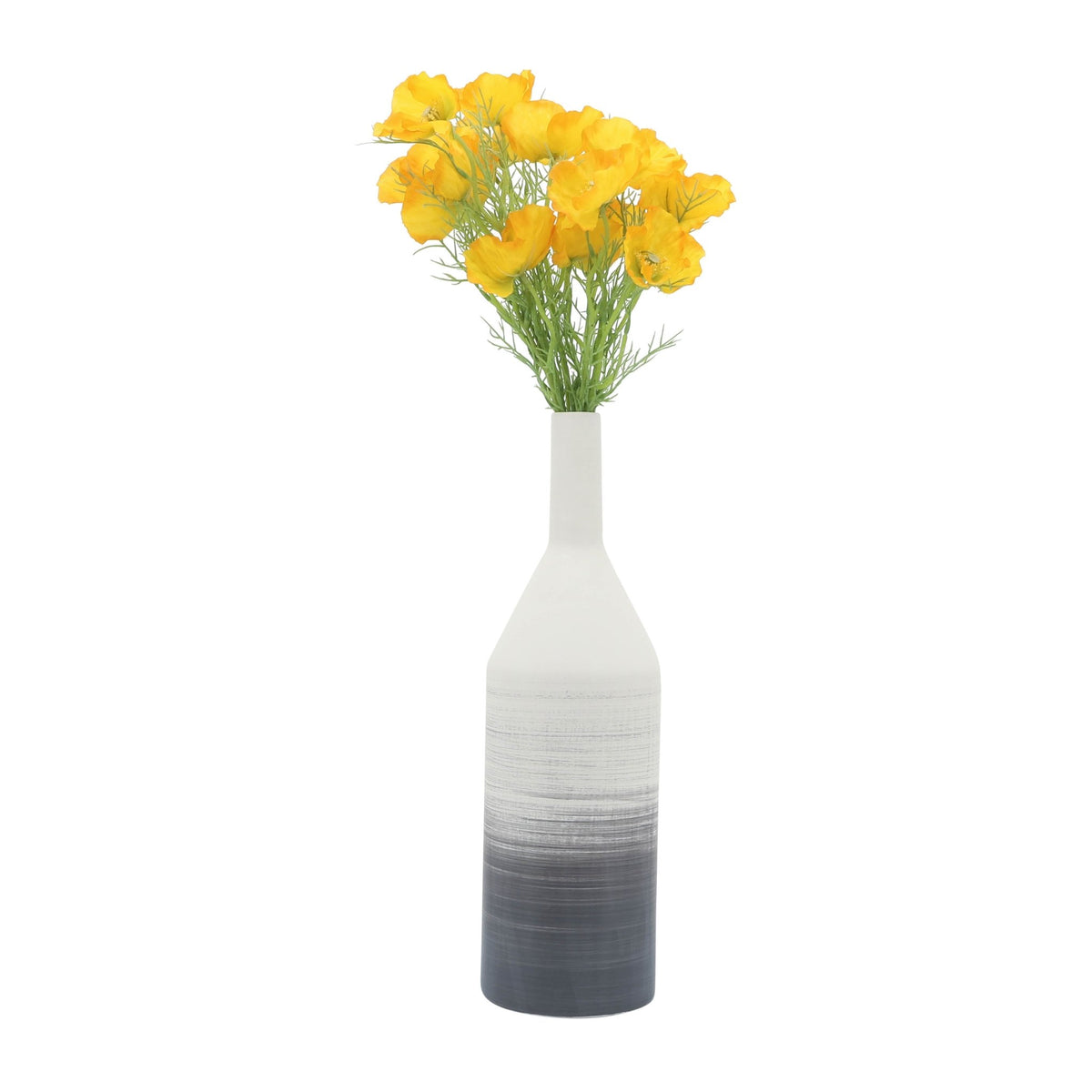 Cer, 22"H Matte 2 Tone Bottle Vase, Gray Vases and Jars| Sagebrook Home