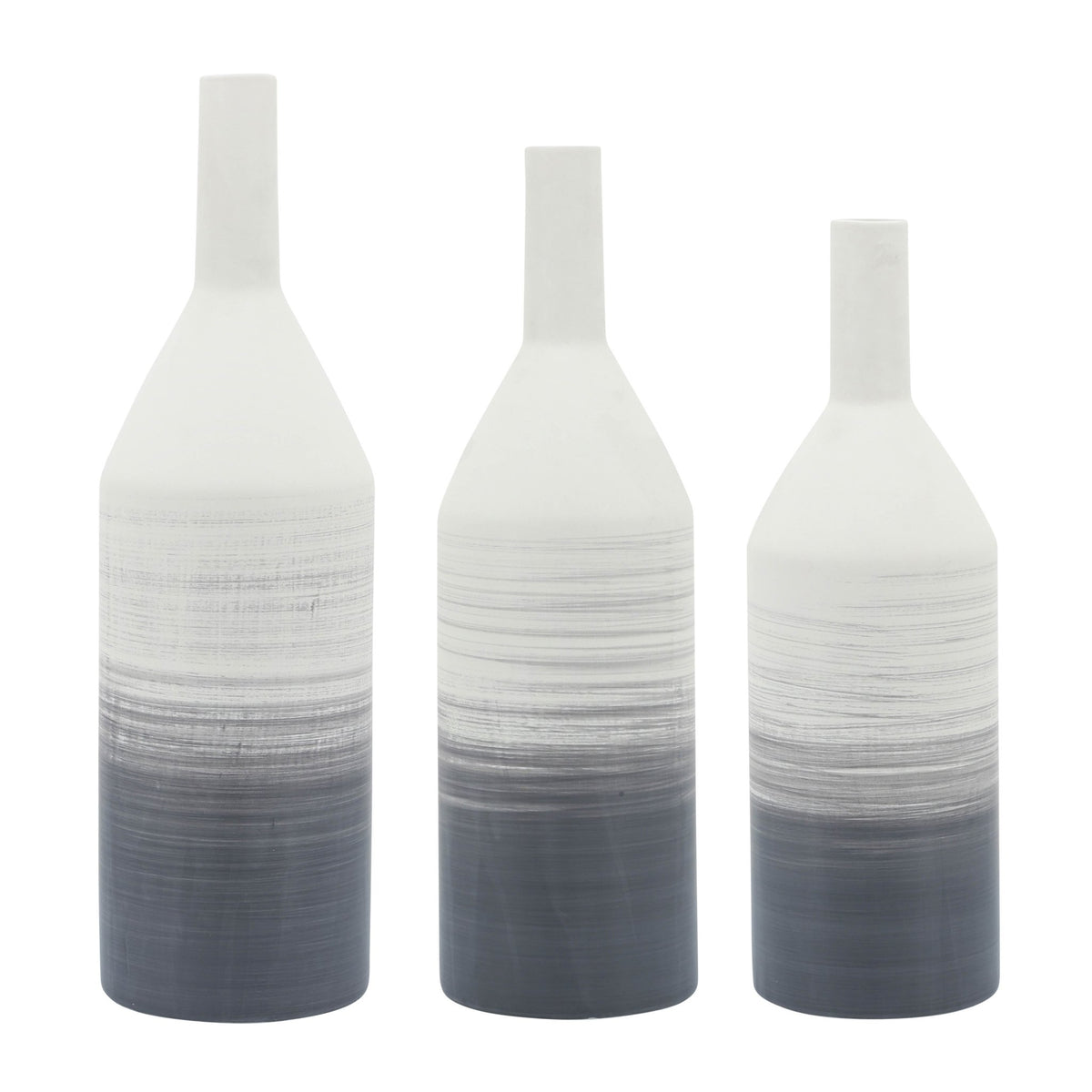 Cer, 22"H Matte 2 Tone Bottle Vase, Gray Vases and Jars| Sagebrook Home