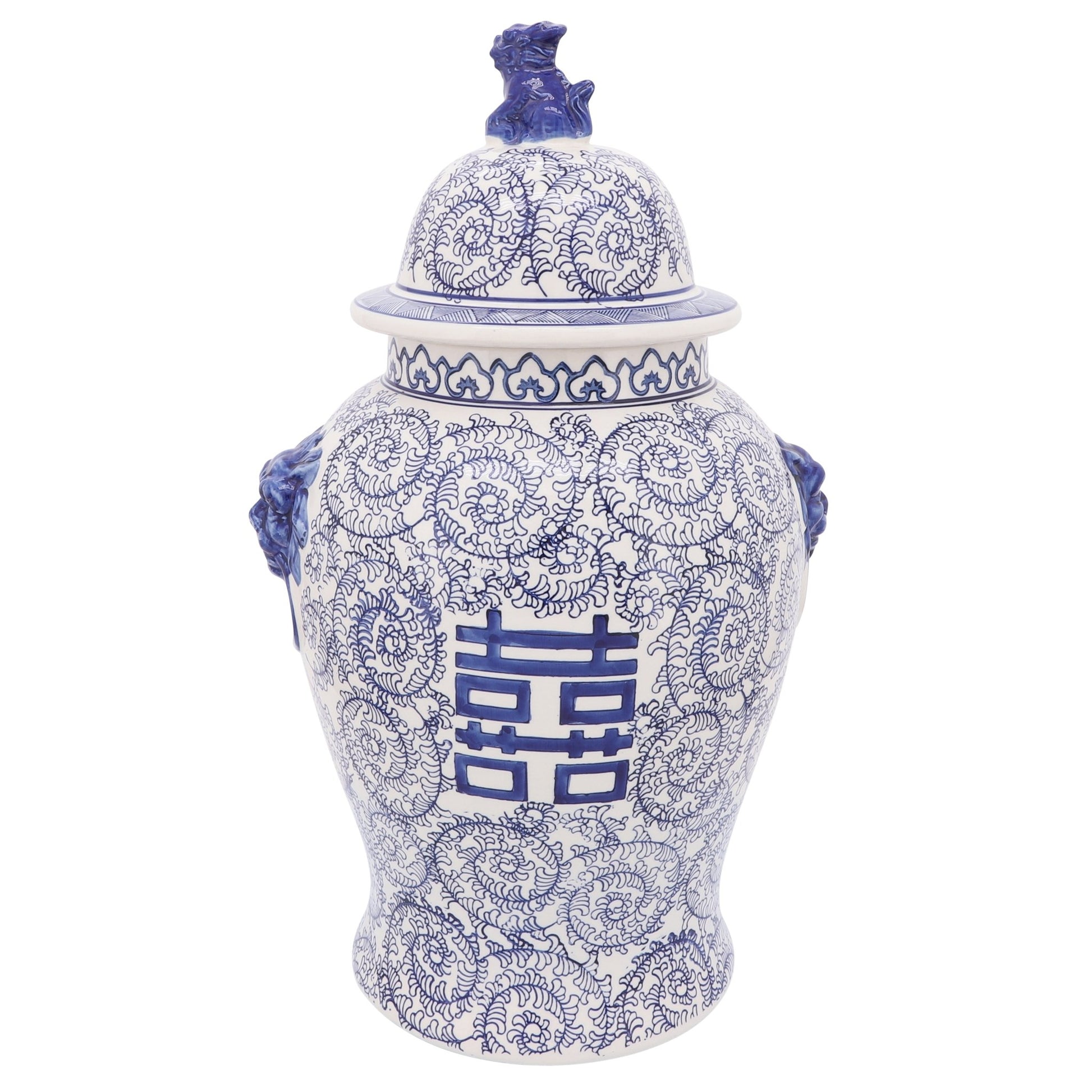 CER, 24"H VINES TEMPLE JAR, BLUE Vases and Jars| Sagebrook Home