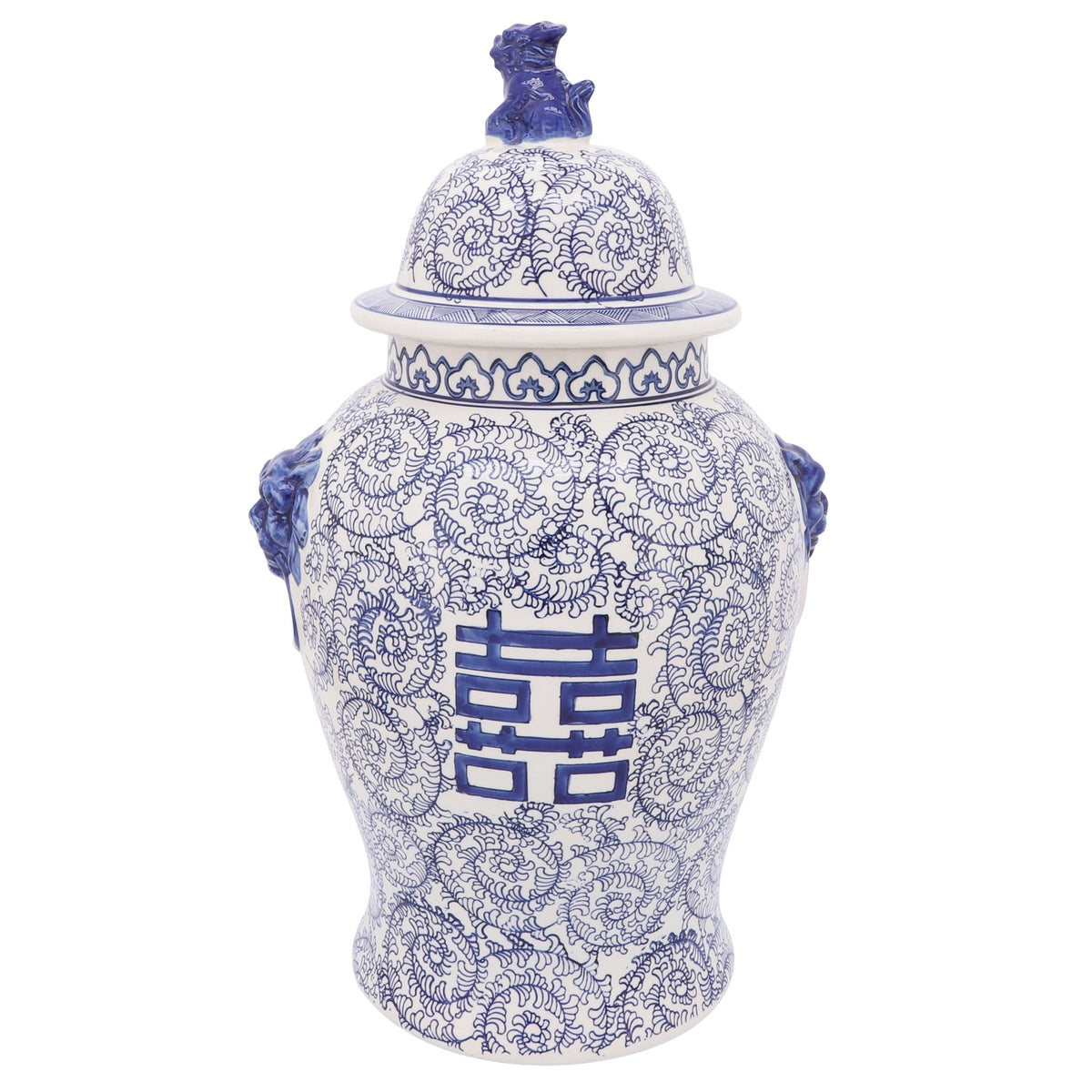 CER, 24"H VINES TEMPLE JAR, BLUE Vases and Jars| Sagebrook Home