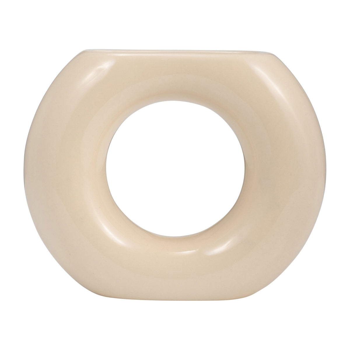 CER, 5" DONUT VASE, COTTON Vases and Jars| Sagebrook Home