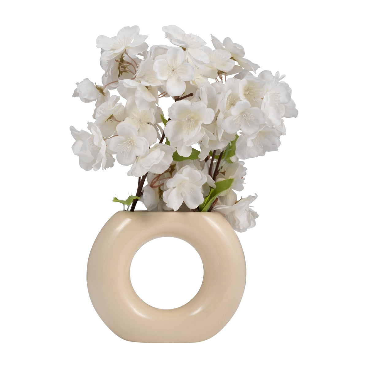 CER, 5" DONUT VASE, COTTON Vases and Jars| Sagebrook Home