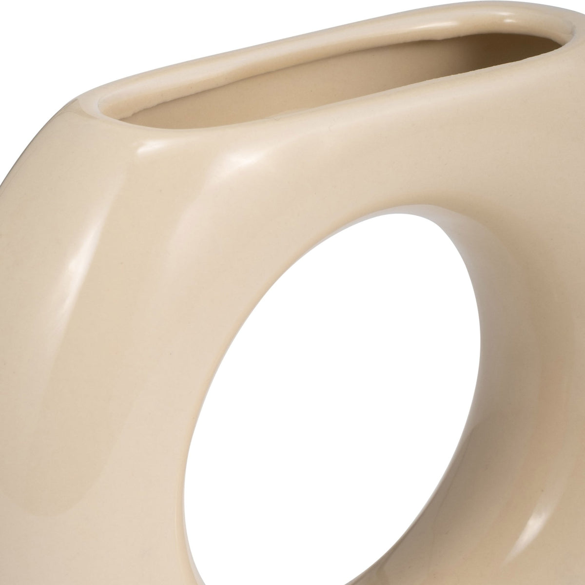 CER, 5" DONUT VASE, COTTON Vases and Jars| Sagebrook Home