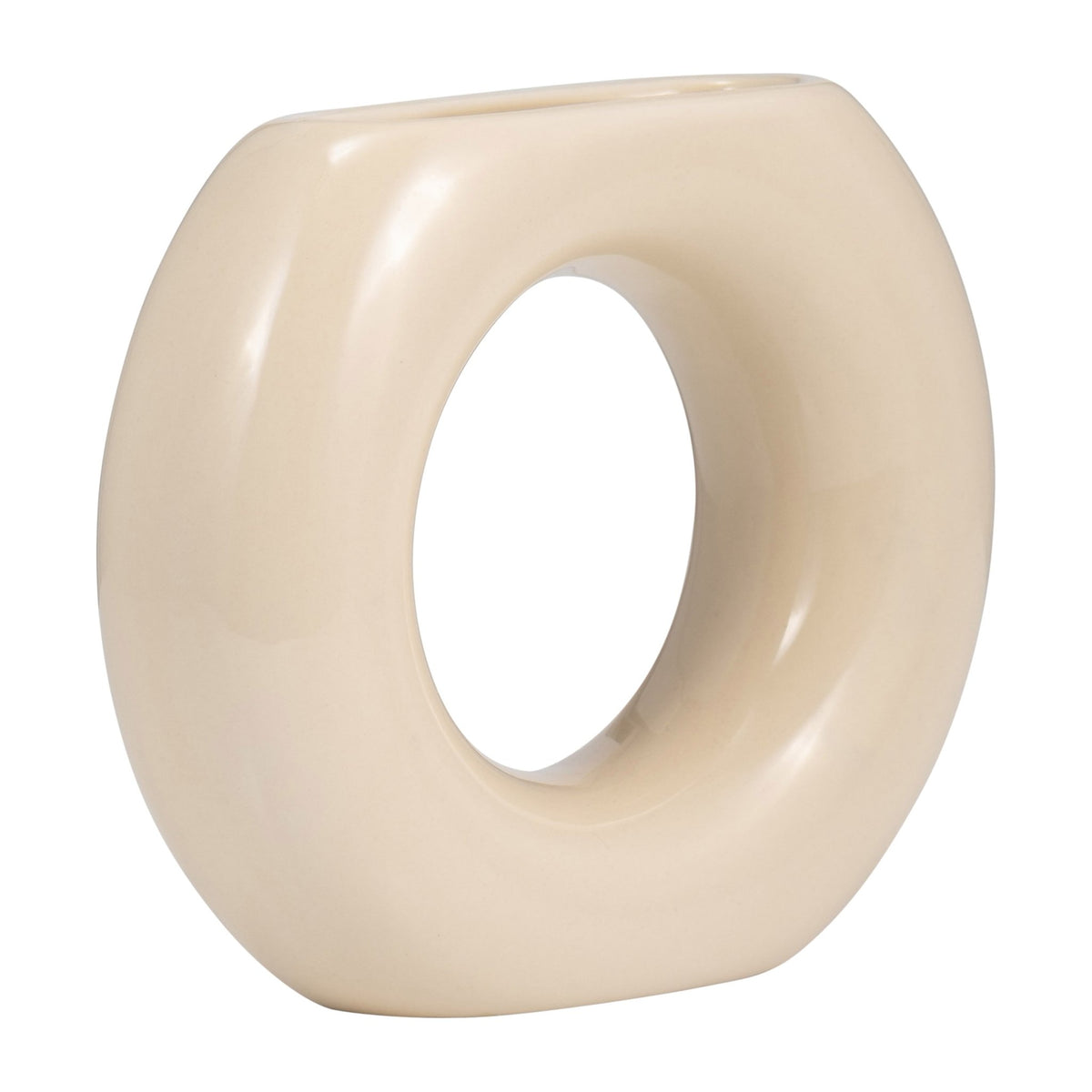 CER, 5" DONUT VASE, COTTON Vases and Jars| Sagebrook Home