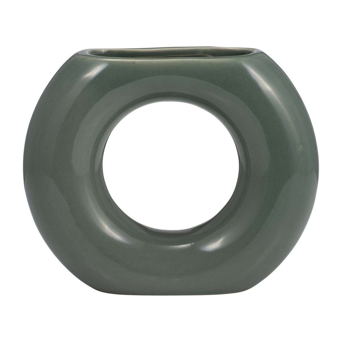 CER, 5" DONUT VASE, DARK SAGE Vases and Jars| Sagebrook Home