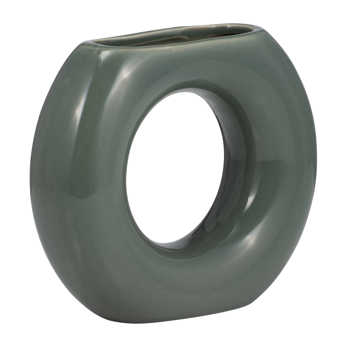 CER, 5" DONUT VASE, DARK SAGE Vases and Jars| Sagebrook Home