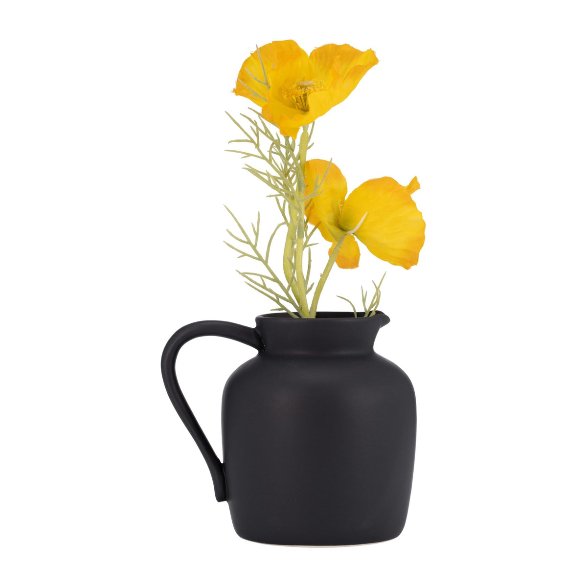Cer, 5" Pitcher Vase, Black Vases and Jars| Sagebrook Home