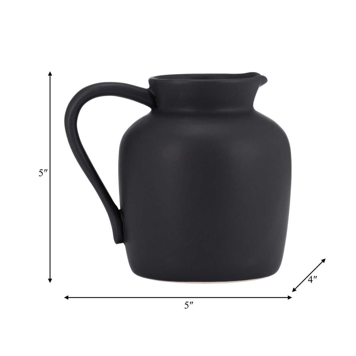 Cer, 5" Pitcher Vase, Black Vases and Jars| Sagebrook Home