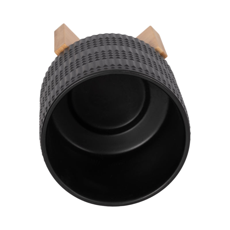 CER, 5" TRIBAL PLANTER W/ STAND, BLACK - Al Rugaib Furniture