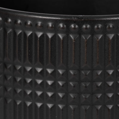 CER, 5" TRIBAL PLANTER W/ STAND, BLACK - Al Rugaib Furniture