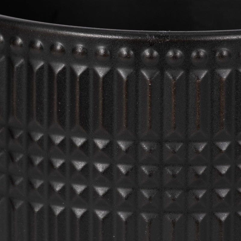 CER, 5" TRIBAL PLANTER W/ STAND, BLACK - Al Rugaib Furniture