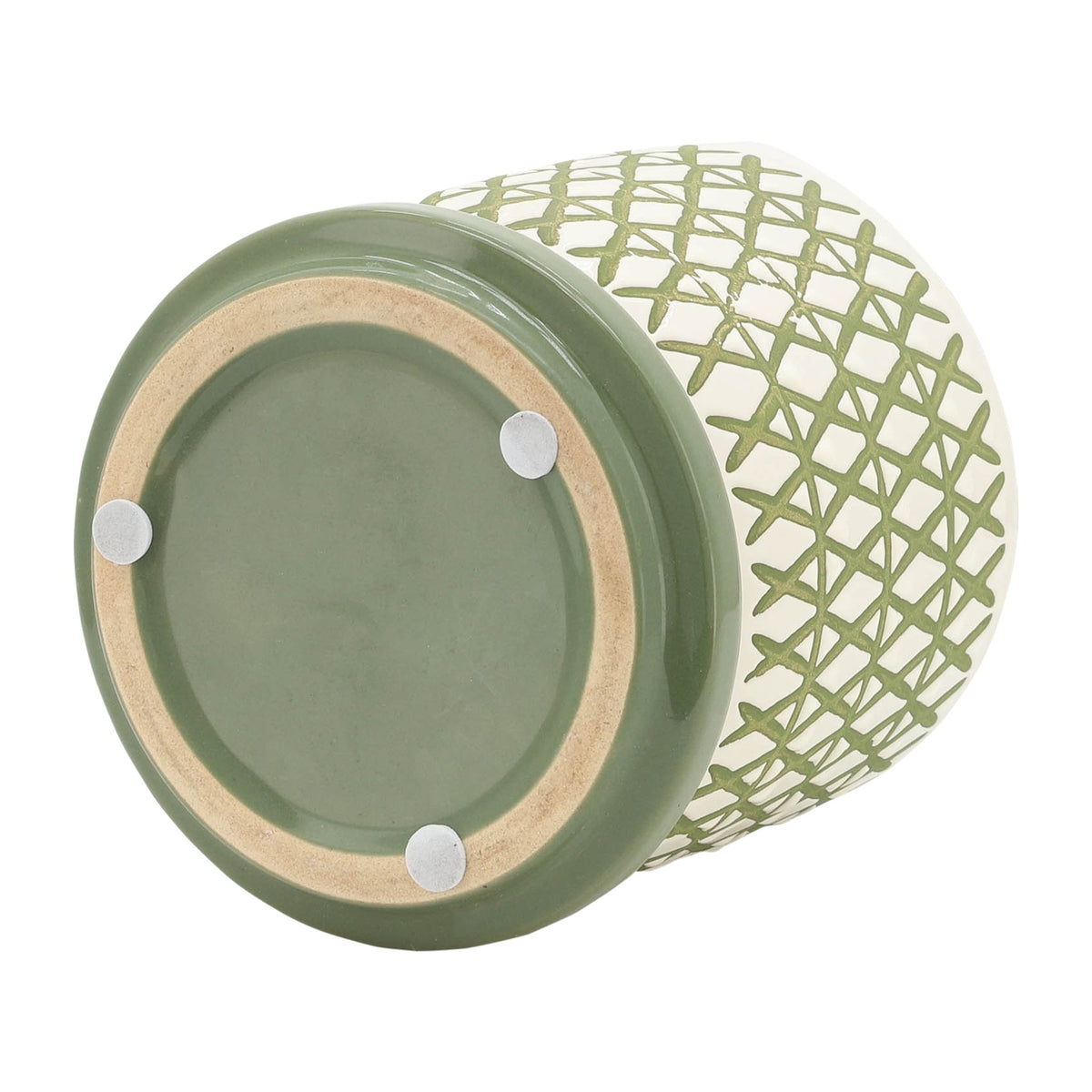 CER, 5" X-PLANTER W/ SAUCER, OLIVE Outdoor Planters| Sagebrook Home