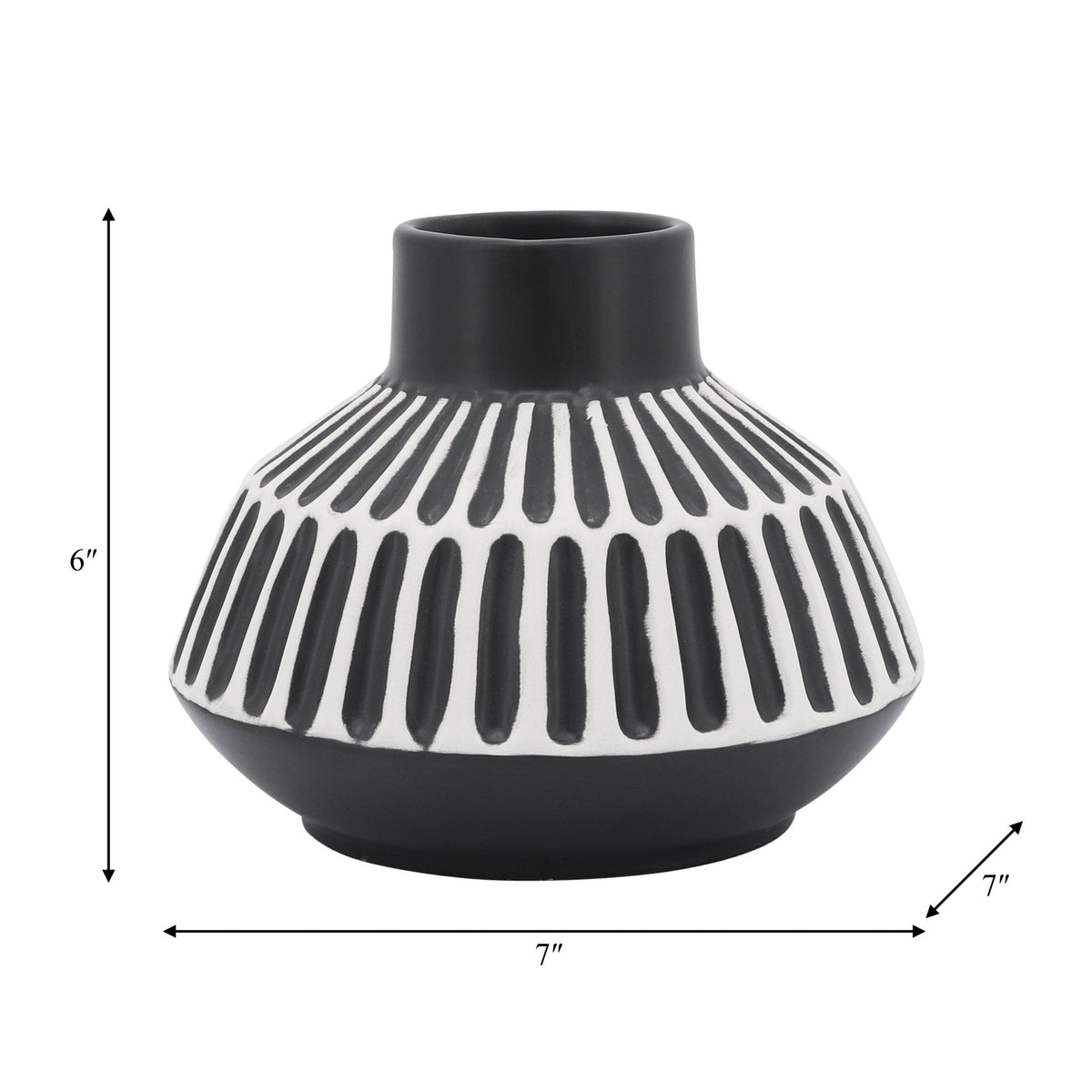 CER, 5"H TRIBAL VASE, BLACK Vases and Jars| Sagebrook Home
