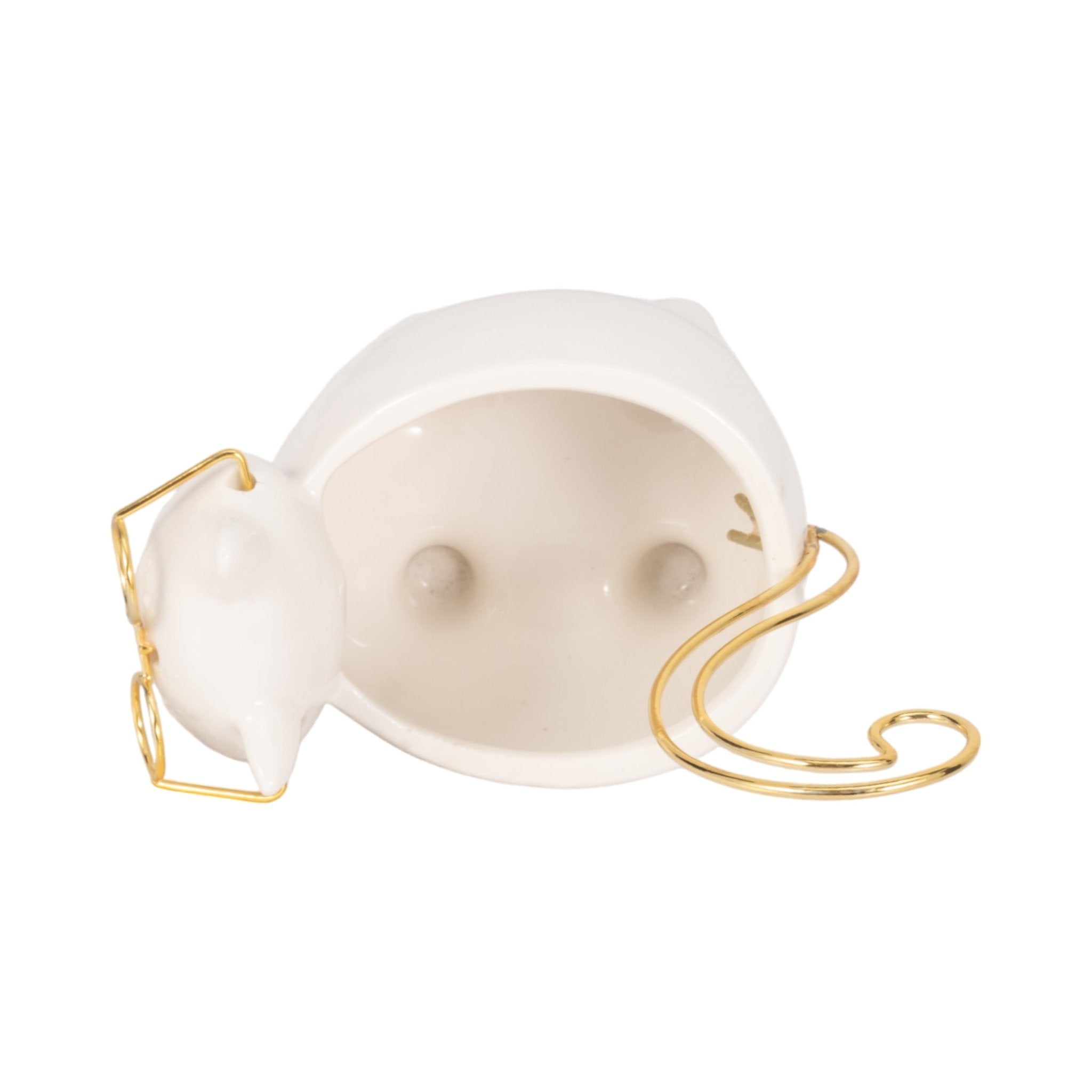 CER, 6" KITTY TRINKET DISH, WHITE/GOLD Table Decors| Sagebrook Home