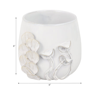 Cer, 6" Mushroom Applique Planter, Ivory - Al Rugaib Furniture