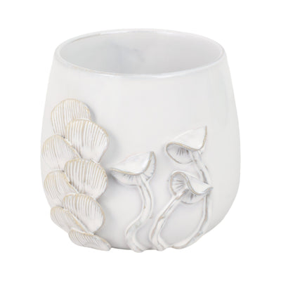 Cer, 6" Mushroom Applique Planter, Ivory - Al Rugaib Furniture