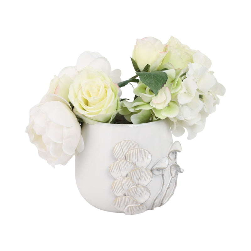 Cer, 6" Mushroom Applique Planter, Ivory - Al Rugaib Furniture