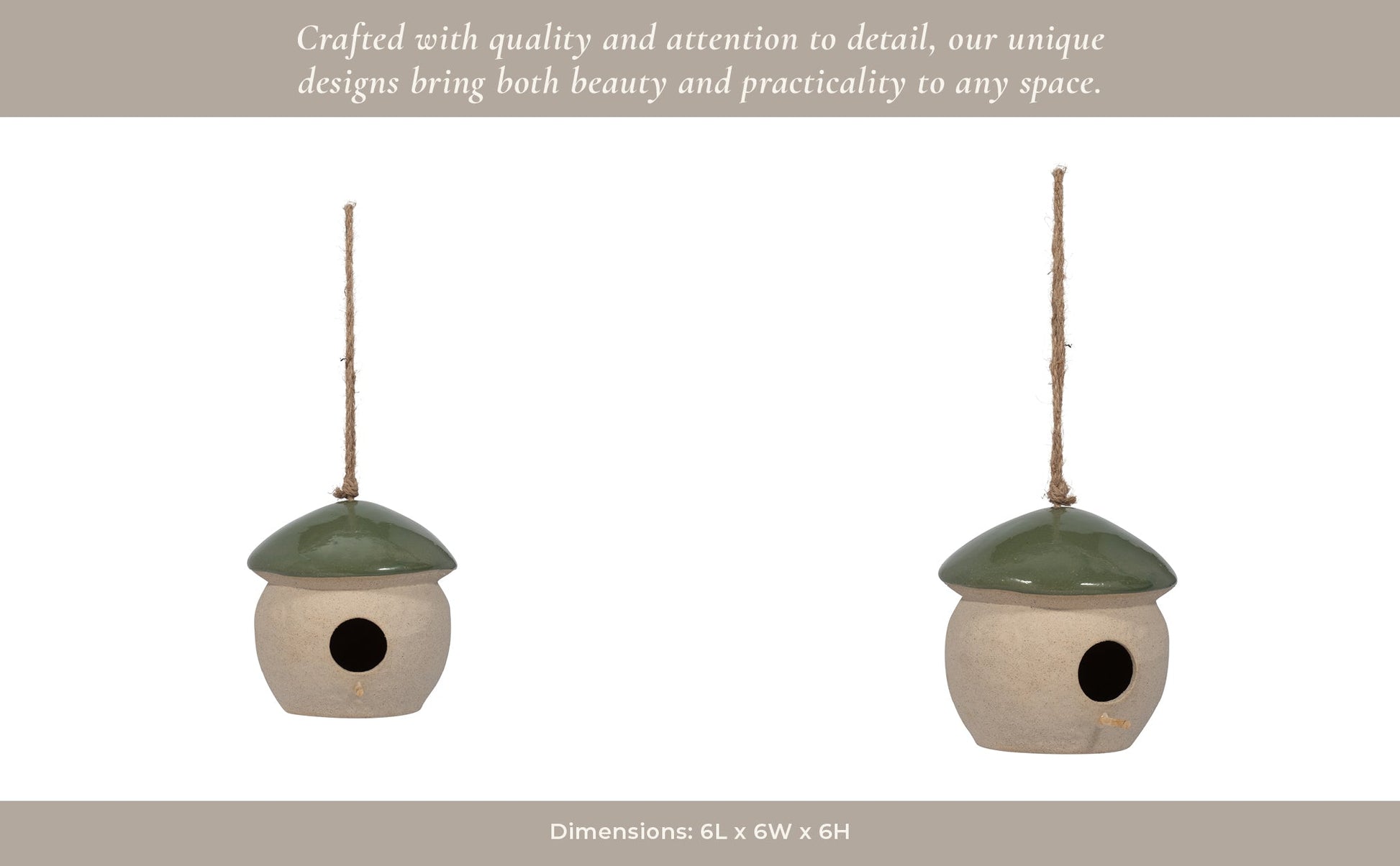 CER, 6" ROUND BIRD FEEDER, GREEN Planter| Sagebrook Home
