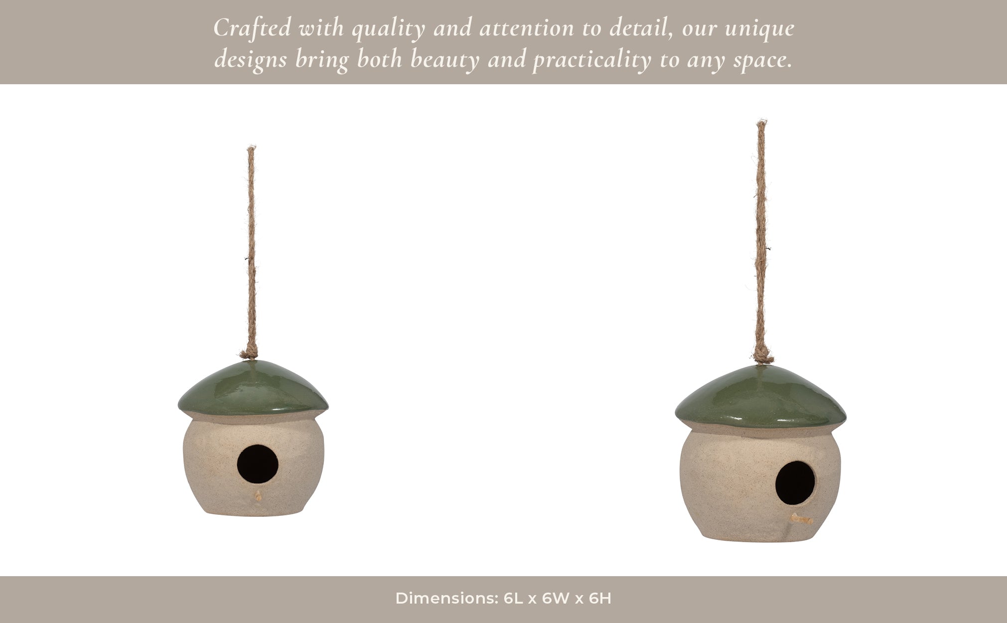 CER, 6" ROUND BIRD FEEDER, GREEN Planter| Sagebrook Home