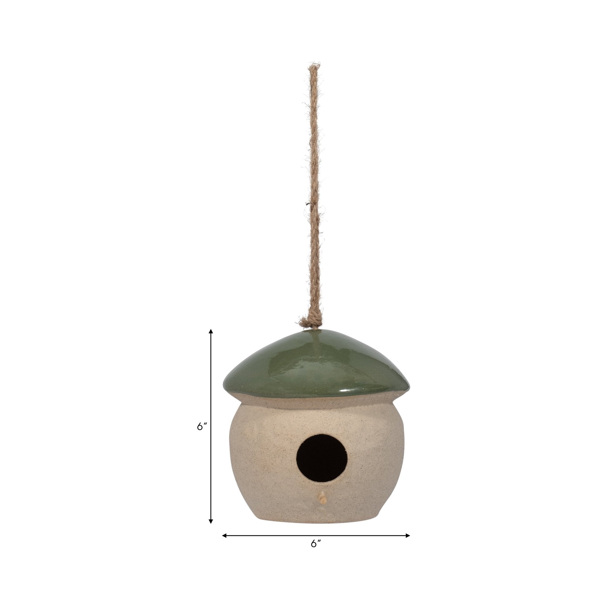 CER, 6" ROUND BIRD FEEDER, GREEN Planter| Sagebrook Home