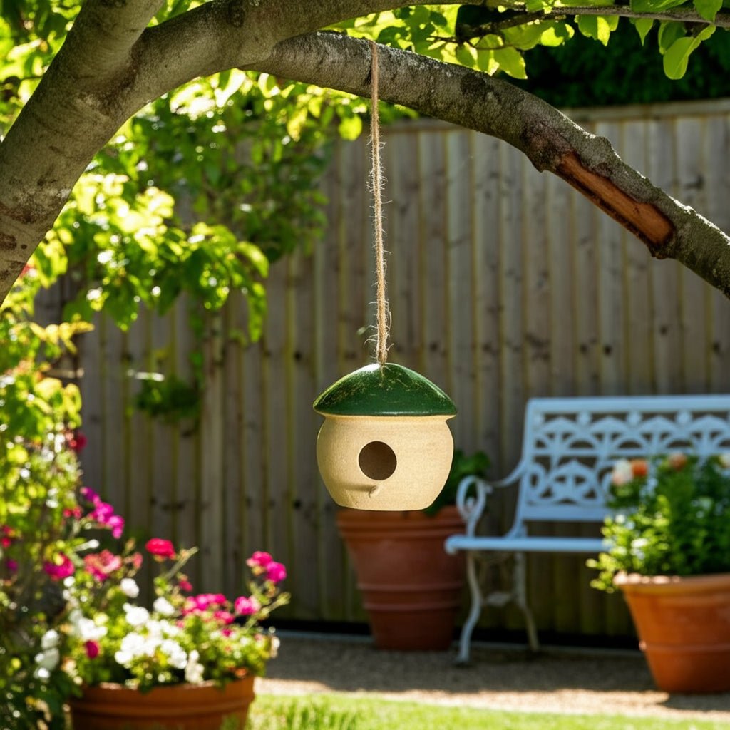 CER, 6" ROUND BIRD FEEDER, GREEN Planter| Sagebrook Home