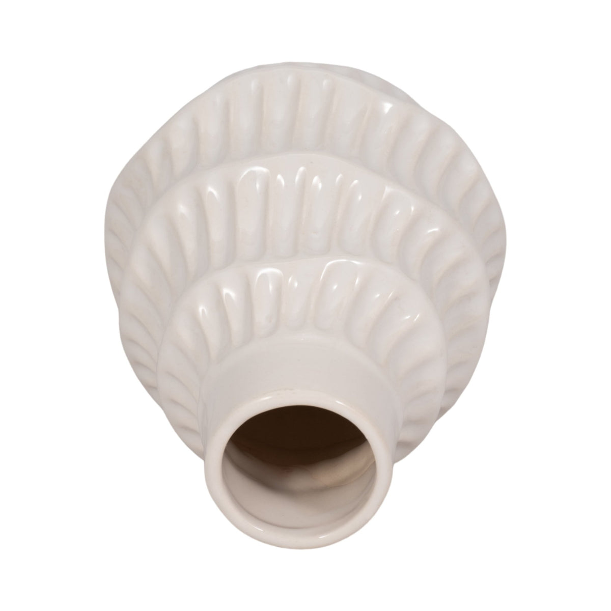 CER, 6" WAVY VASE, WHITE Vases and Jars| Sagebrook Home