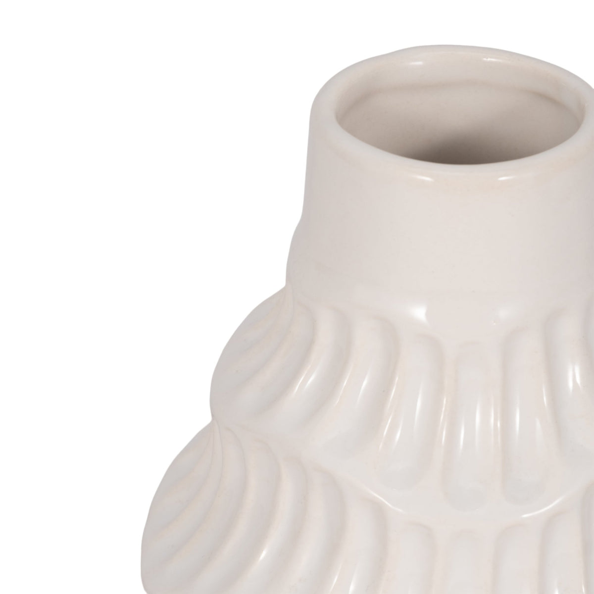 CER, 6" WAVY VASE, WHITE Vases and Jars| Sagebrook Home