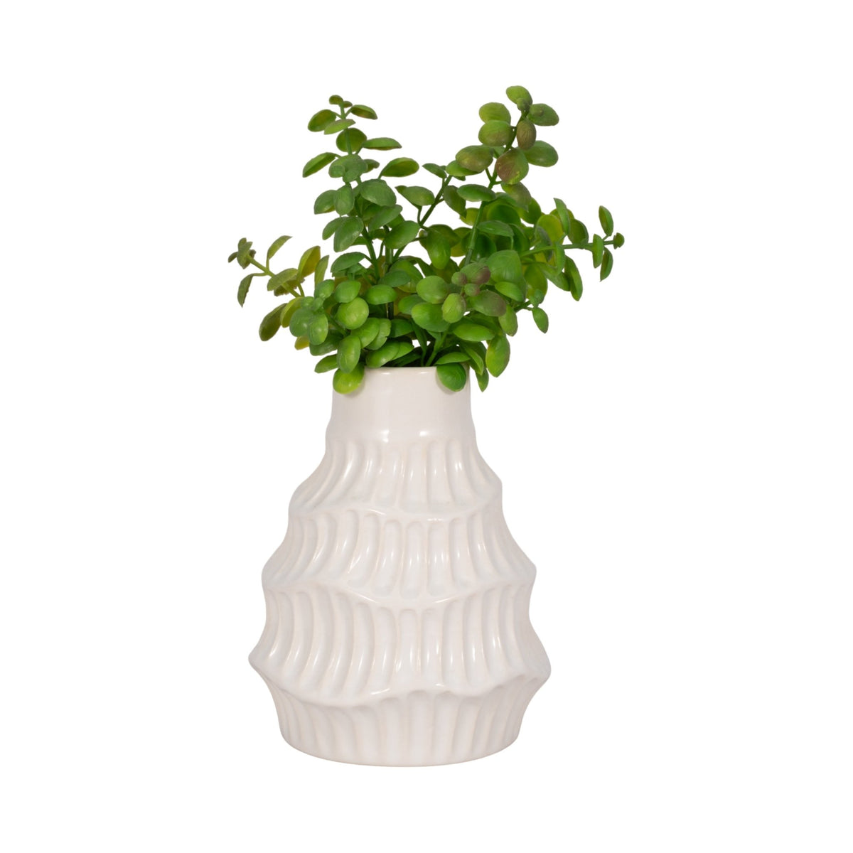 CER, 6" WAVY VASE, WHITE Vases and Jars| Sagebrook Home