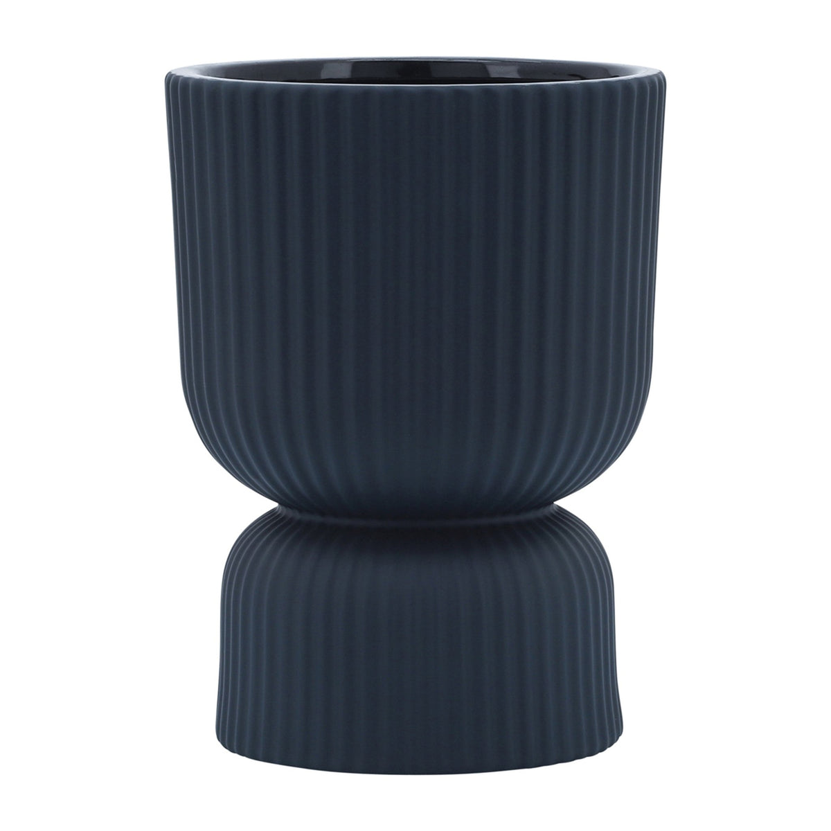 CER, 6"H RIBBED VASE, NAVY Vases and Jars| Sagebrook Home