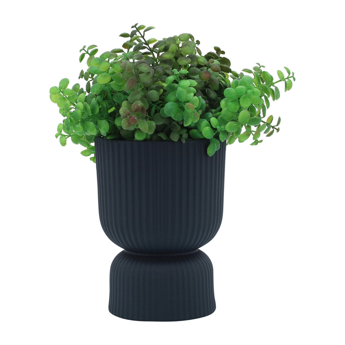 CER, 6"H RIBBED VASE, NAVY Vases and Jars| Sagebrook Home