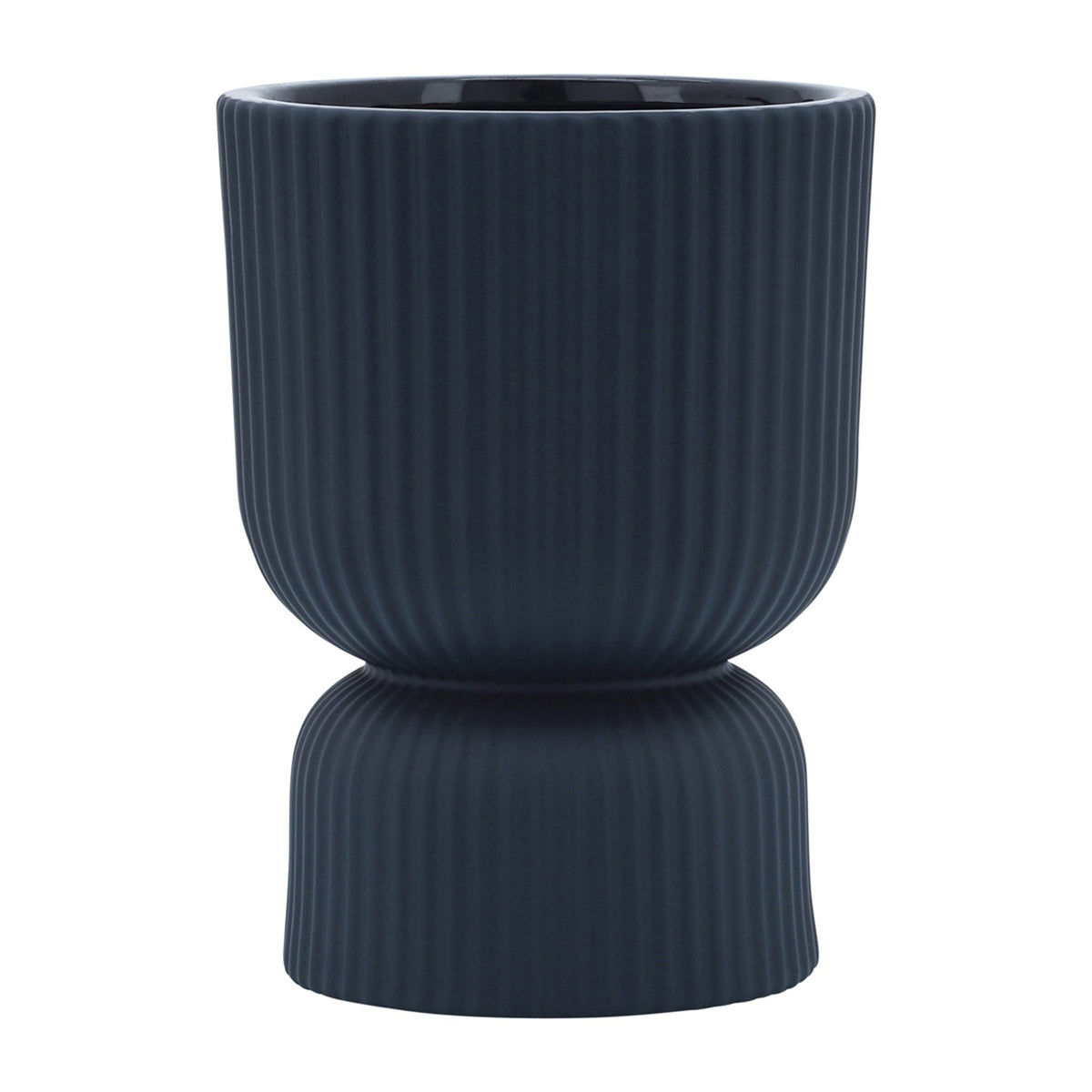 CER, 6"H RIBBED VASE, NAVY Vases and Jars| Sagebrook Home