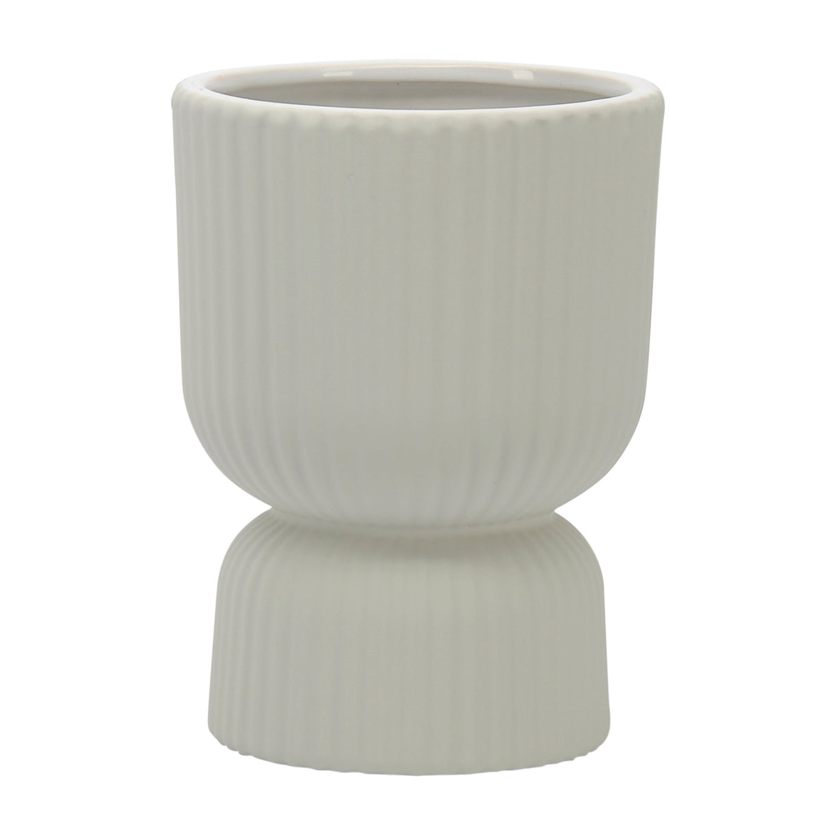 CER, 6"H RIBBED VASE, WHITE Vases and Jars| Sagebrook Home