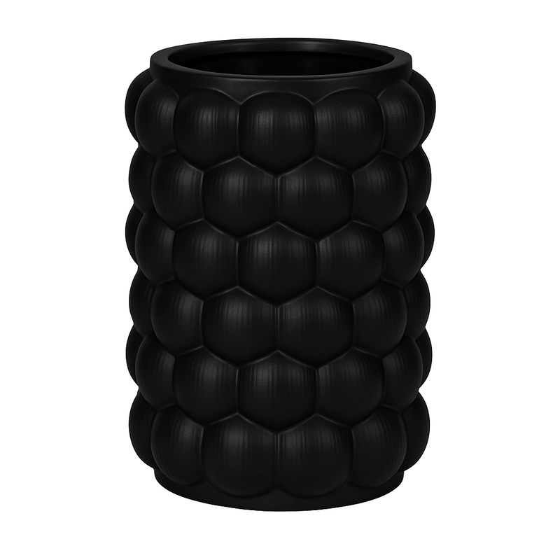 CER, 7" BUBBLE VASE, BLK - Al Rugaib Furniture