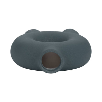 Cer, 7" Donut Footed Vase, Teal - Al Rugaib Furniture