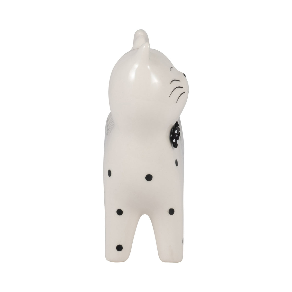 Cer, 7" Swirls Cat, White Table Decors| Sagebrook Home