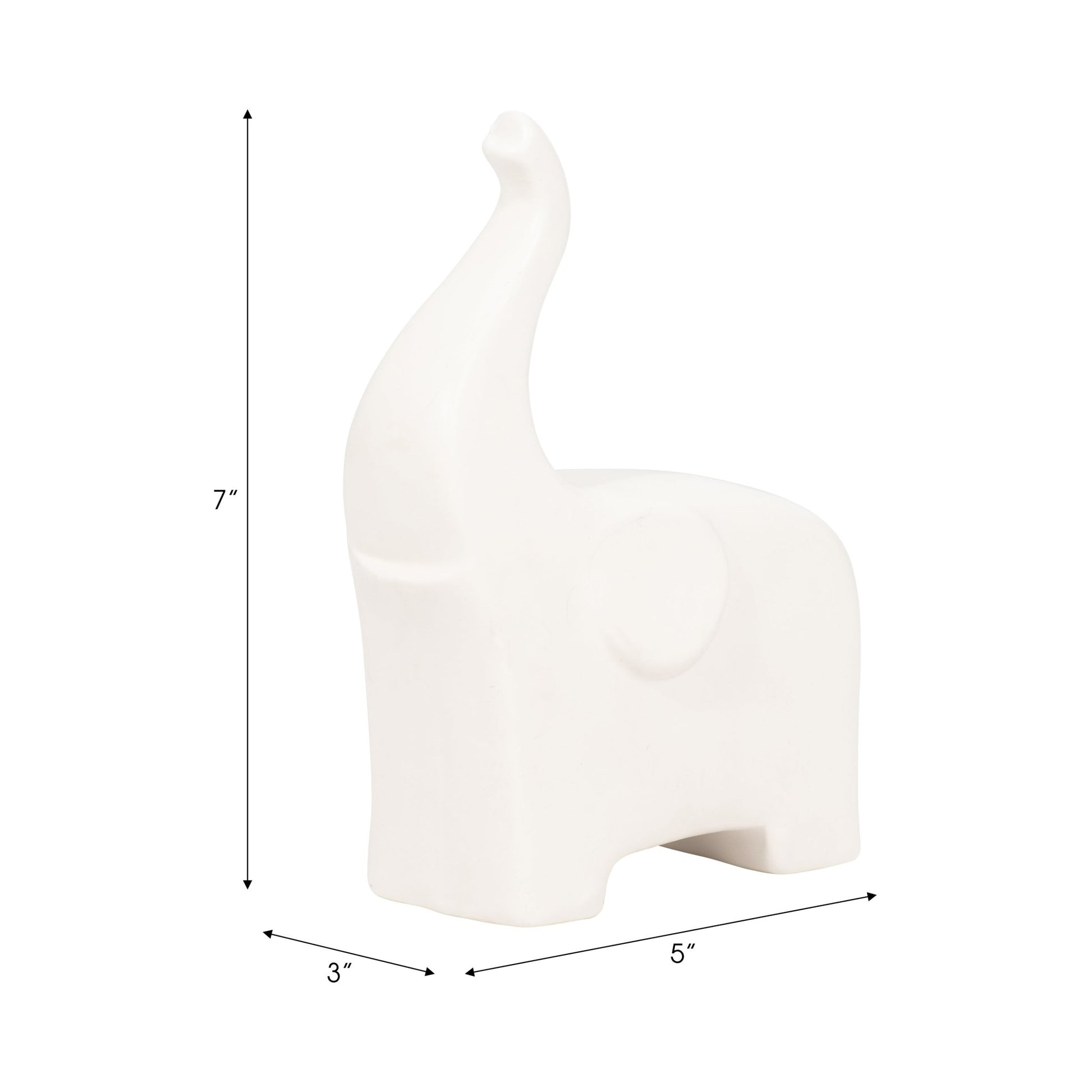 CER, 7" TRUNK UP ELEPHANT, COTTON Table Decors| Sagebrook Home