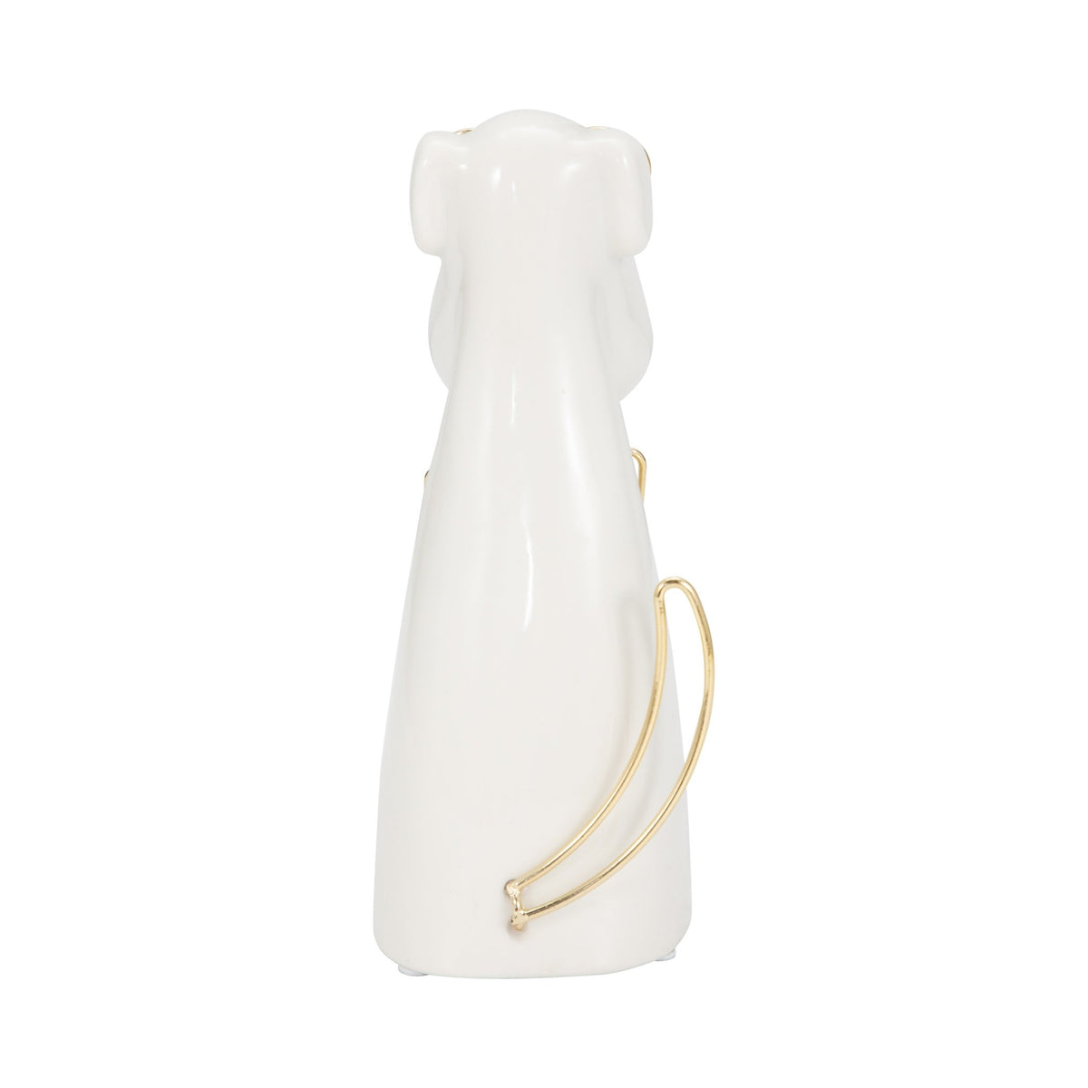 CER 7"H, PUPPY WITH GOLD GLASSES AND BOWTIE, WHT | Sagebrook Home
