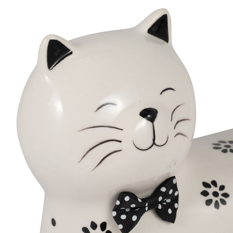 Cer, 8" Daisies Cat, White - Al Rugaib Furniture