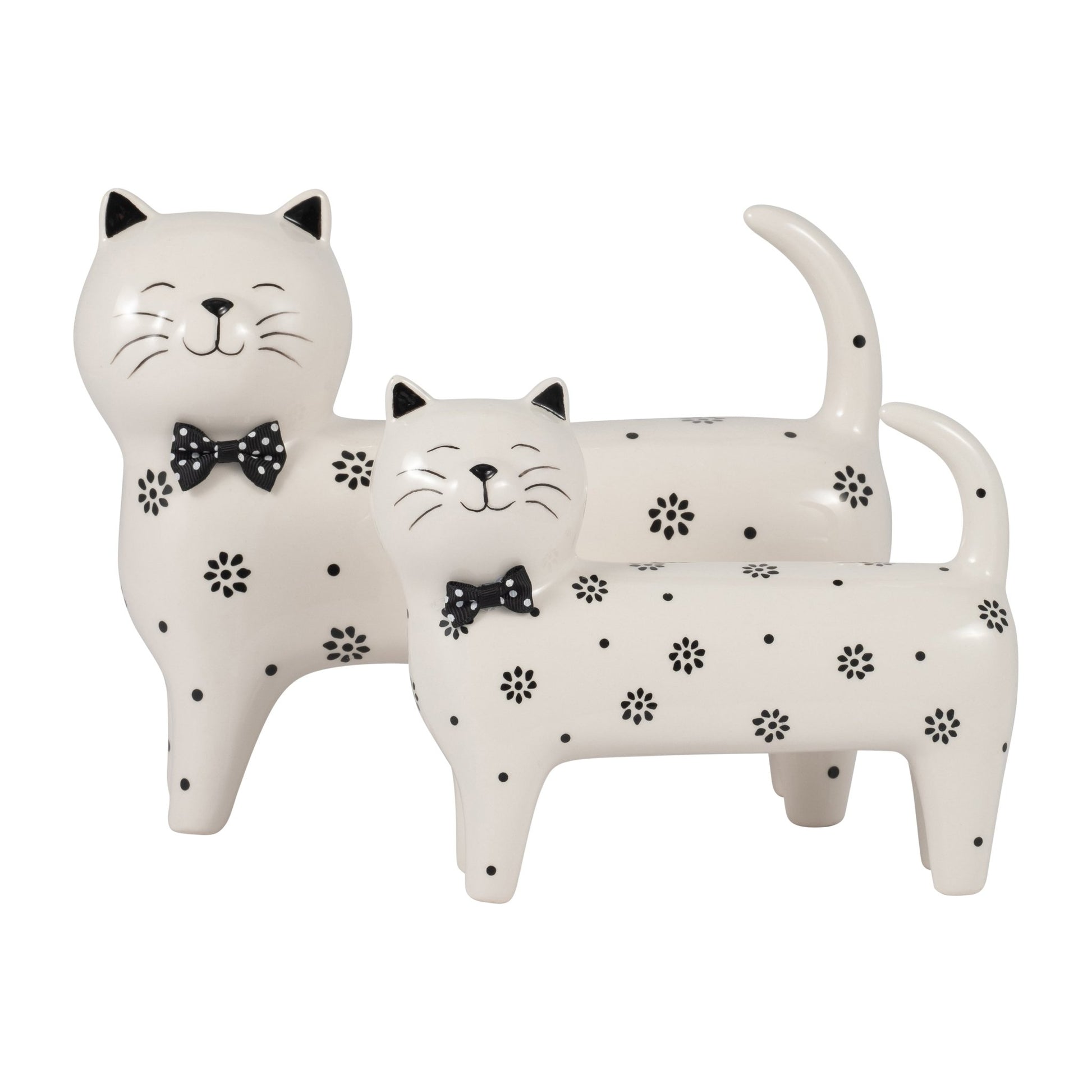 Cer, 8" Daisies Cat, White Table Decors| Sagebrook Home