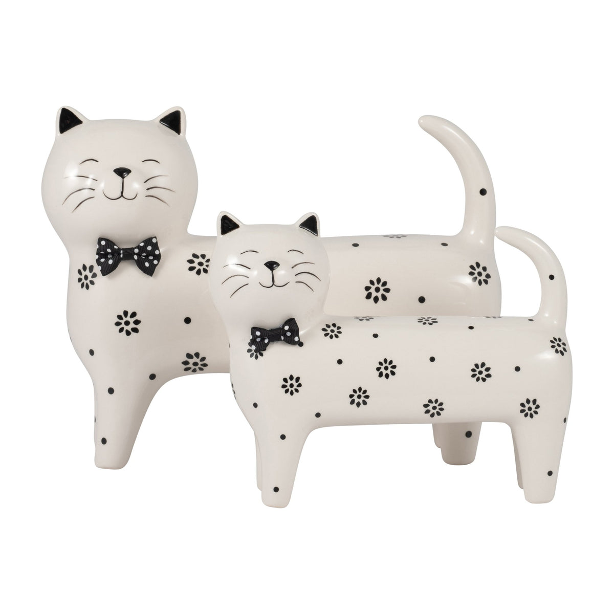 Cer, 8" Daisies Cat, White Table Decors| Sagebrook Home